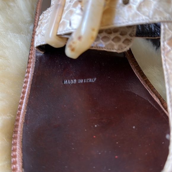 Prada Snakeskin Leather Buckle Sandals - Picture 8 of 9